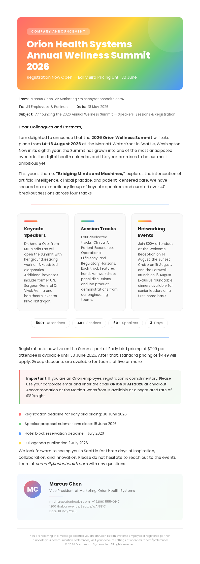 Gradient bold email
